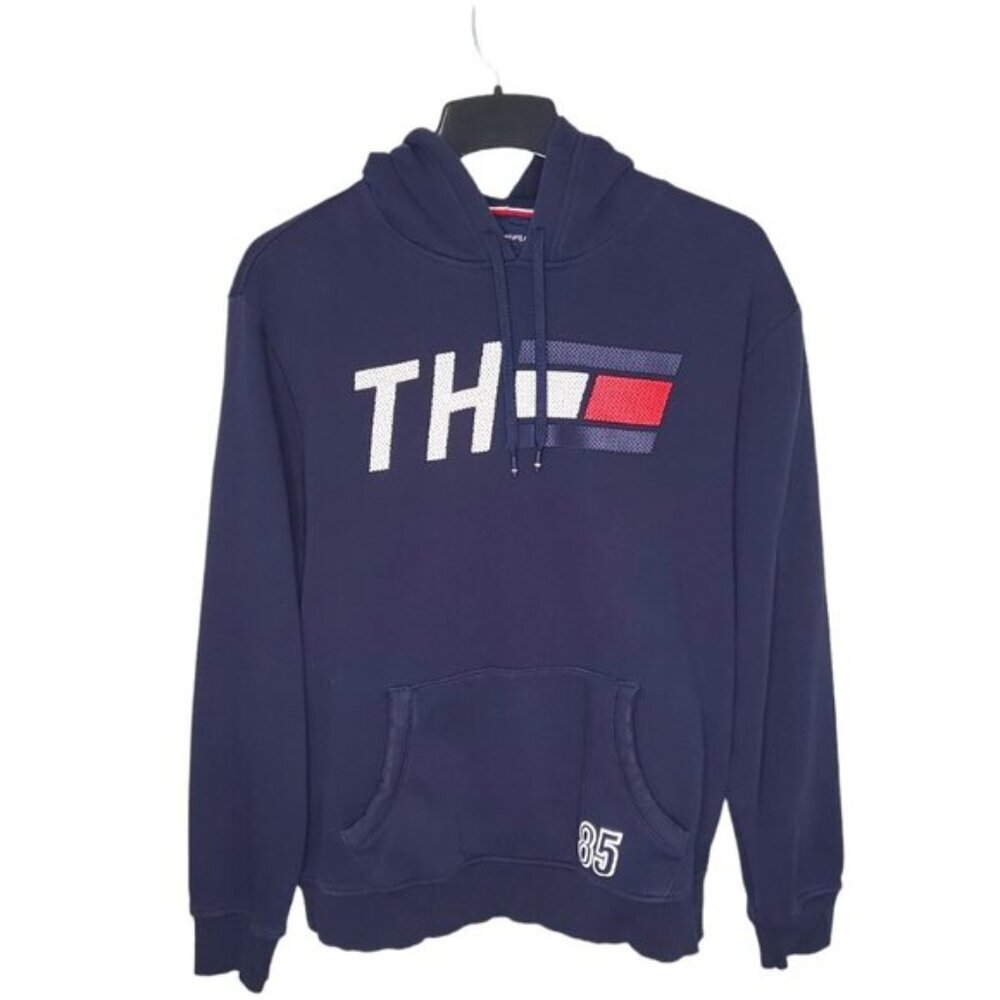 Tommy Hilfiger Sport Men's Size XL Hoodie Reflective Spellouts On Front & Back